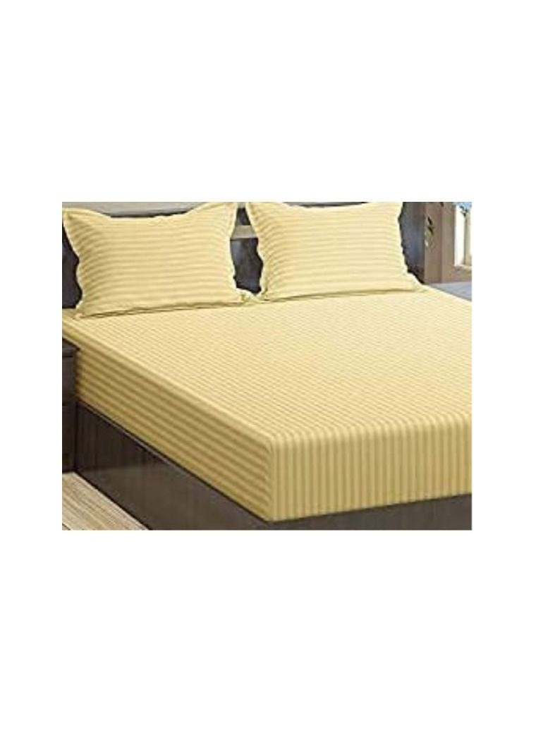 Stripe King 4 Pcs Fitted Sheet Set - Lightweight and Soft 90 GSM Includes One Fitted Sheet One Bed Sheet and Two Pillow Cases