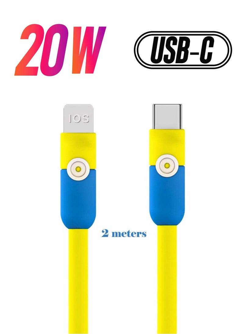 بيوينتي iphone Fast Charge Cable, Type-C to Lightning Charge Cable, PD 3.0 Fast Charging, Durable and Soft Charging Cable Compatible with ipad, iphone 14 Pro Max/14 Pro, iphone 13 Pro Max/13 Pro etc（2 Meter) - Image 1