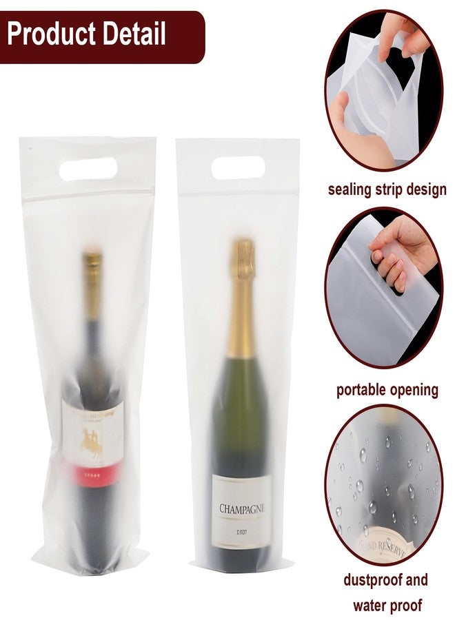 Yesland 200 Pcs Wine To Go Bag with Handle, 6.3" x 15.7" Thick Plastic Travel Wine Bags with Self-sealing Strips for Restaurant, Bar, Wedding Party Gift Wrapping Bag - Image 3