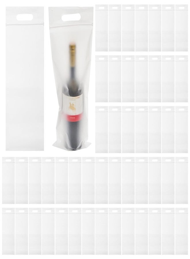 Yesland 200 Pcs Wine To Go Bag with Handle, 6.3" x 15.7" Thick Plastic Travel Wine Bags with Self-sealing Strips for Restaurant, Bar, Wedding Party Gift Wrapping Bag - Image 1