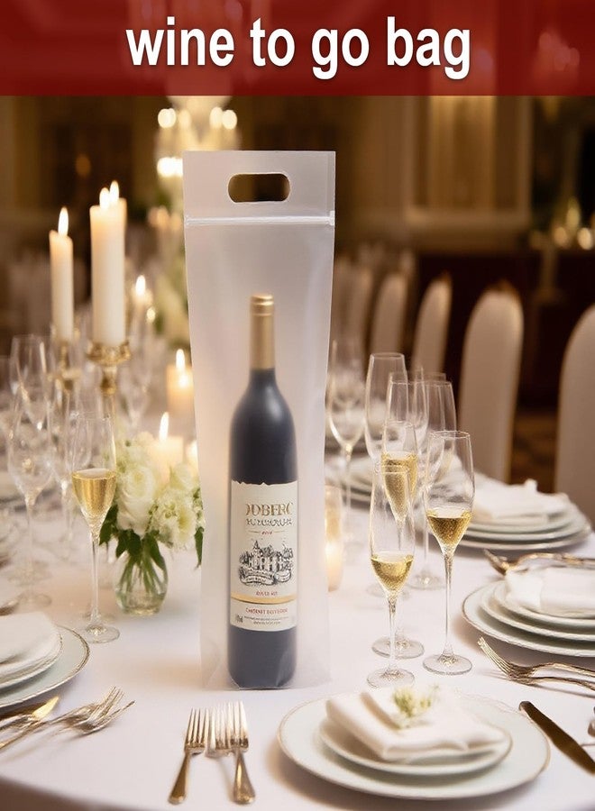 Yesland 200 Pcs Wine To Go Bag with Handle, 6.3" x 15.7" Thick Plastic Travel Wine Bags with Self-sealing Strips for Restaurant, Bar, Wedding Party Gift Wrapping Bag - Image 5