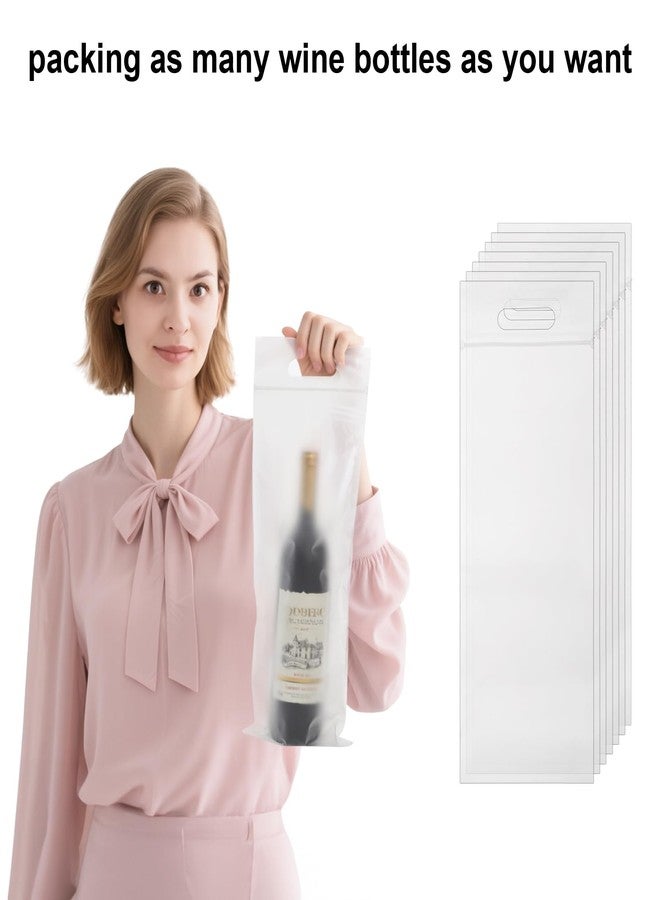 Yesland 200 Pcs Wine To Go Bag with Handle, 6.3" x 15.7" Thick Plastic Travel Wine Bags with Self-sealing Strips for Restaurant, Bar, Wedding Party Gift Wrapping Bag - Image 4