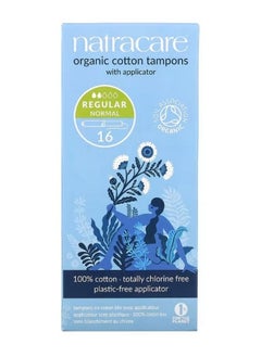 NATRACARE Organic Cotton Tampons with Applicator Regular 16 Tampons  - Image 1