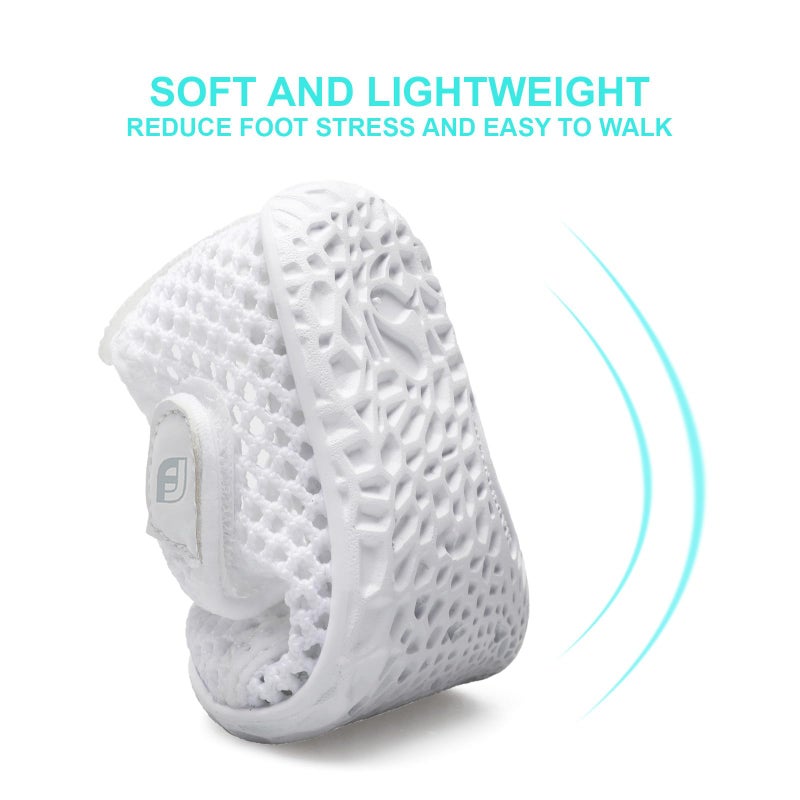 JOINFREE Baby Boys Girls Water Sports Shoes Barefoot Kids Aqua Sneakers Beach Swim Shoes Mesh White 12-18 Months Infant - Image 5