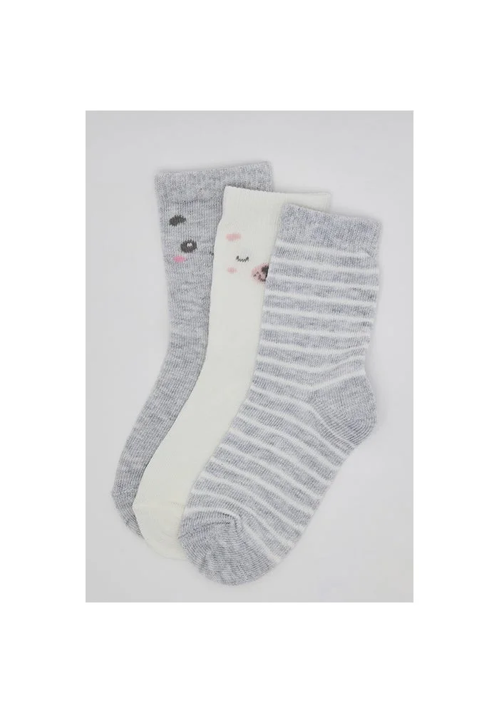 أر أند بي 3 Pack Printed Crew Socks