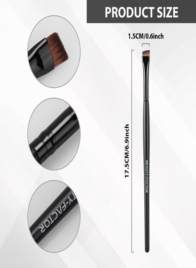 BEAUTYFACTOR Eyebrow Brush for Groomed Brows - Professional Angled Brush and Spoolie for Precise Application, Blending, and Shaping of Brow Pencils, Powders, and Gels - Ideal for Natural or Defined Brow Looks - Image 2