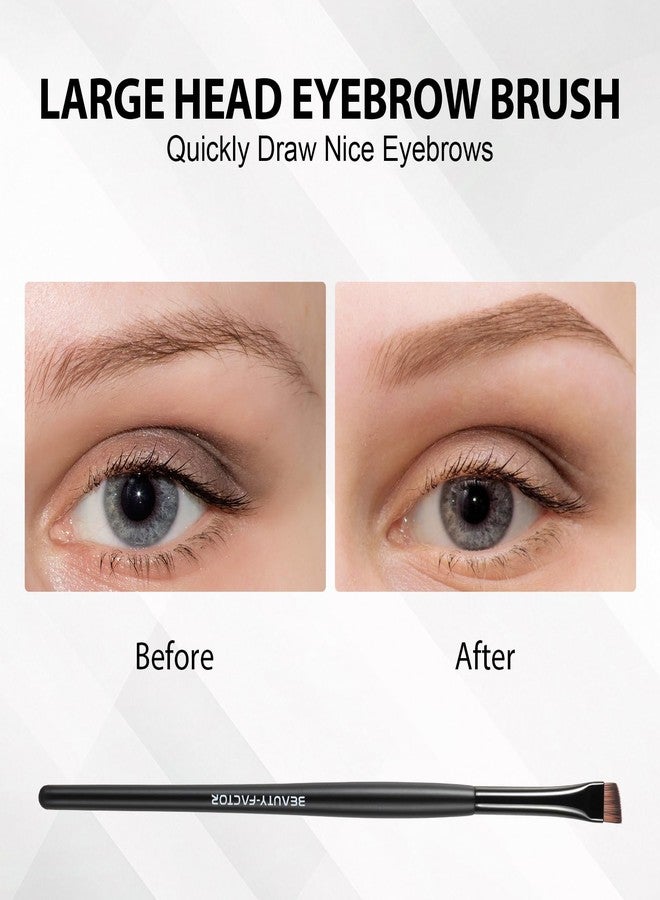 BEAUTYFACTOR Eyebrow Brush for Groomed Brows - Professional Angled Brush and Spoolie for Precise Application, Blending, and Shaping of Brow Pencils, Powders, and Gels - Ideal for Natural or Defined Brow Looks - Image 5