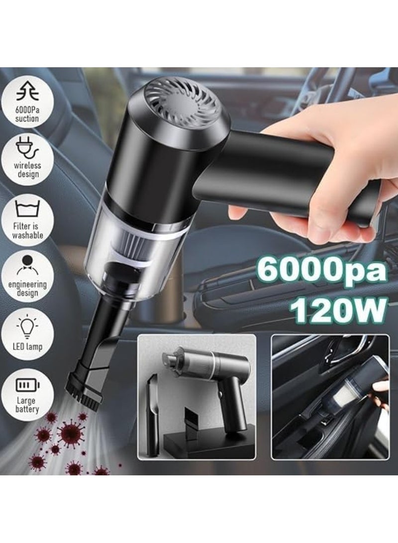 Portable High-Power 3-in-1 Vacuum Cleaner USB Rechargeable, Wireless Handheld Vacuum Cleaner with Built-in LED Light, Suitable for Home, Car, and Kitchen Wet and Dry Cleaning - Image 3