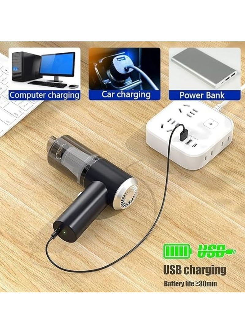 Portable High-Power 3-in-1 Vacuum Cleaner USB Rechargeable, Wireless Handheld Vacuum Cleaner with Built-in LED Light, Suitable for Home, Car, and Kitchen Wet and Dry Cleaning - Image 4