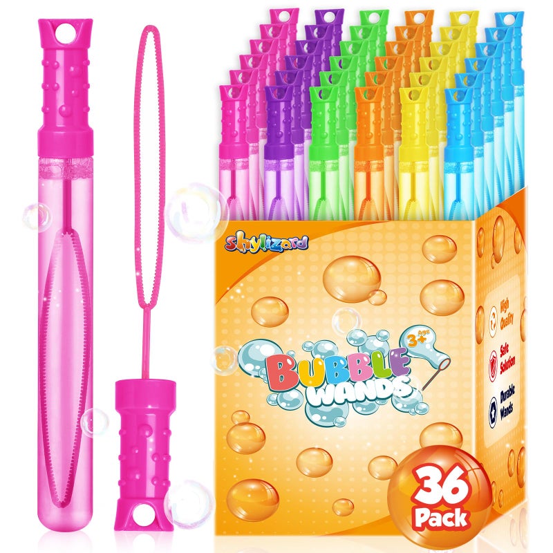 ShyLizard 36PCS Bubble Wands for KidsBulk Bubble Wand for Kids Party Favor Bubble Maker for Party FavorBirthdayGoodie Bags Wedding Carnival Prizes Summer Outdoor Toy Gifts Assortment 6 Colors - Image 2