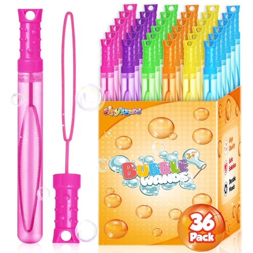 ShyLizard 36PCS Bubble Wands for KidsBulk Bubble Wand for Kids Party Favor Bubble Maker for Party FavorBirthdayGoodie Bags Wedding Carnival Prizes Summer Outdoor Toy Gifts Assortment 6 Colors - Image 1