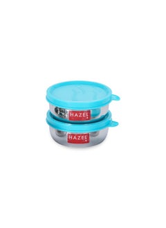 Hazel HAZEL Air Tight Stainless Steel Containers For Storage - Set Of 2 (150 Ml Each) - Leak-Proof Kitchen Storage Solution - Perfect Diwali Gifts For Organizing Your Kitchen, Blue  - Image 1