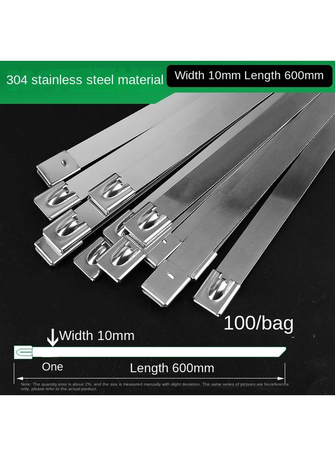 الأزرق جي دبليو 304 حزام ربط الفولاذ المقاوم للصدأ 4.6*300 حزام شعاع بحري معدني ذاتي القفل في الهواء الطلق مقاومة لدرجات الحرارة العالية - Image 1