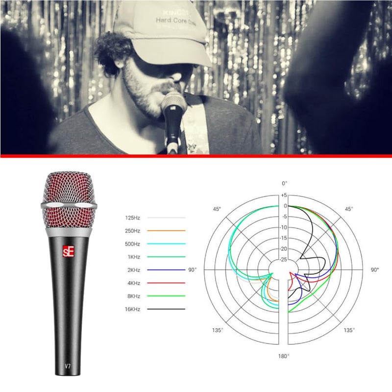 SE ELECTRONICS V7 Premium Dynamic Supercardioid Microphone for Speech, Singers, Voice-Overs Artists, and Performers Intended for Live Stage and Professional Studio Recordings with 3 Years Warranty - Image 3
