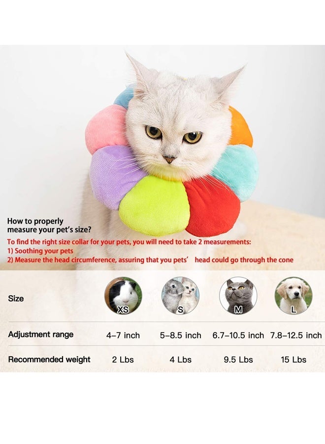Generic Cat Small Dog Recovery Collar, Cute Sunflower Neck Cone After Surgery, Adjustable Pet Collar, Wound Healing Protective Cone Surgery Recovery Elizabethan Collars for Small Pets L size (20-32cm)  - Image 2