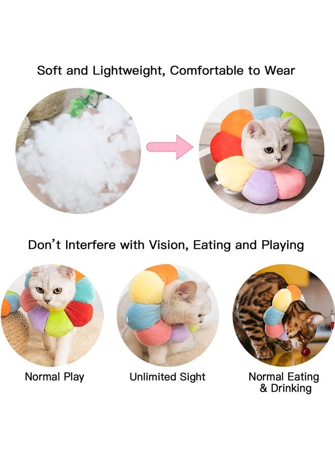 Generic Cat Small Dog Recovery Collar, Cute Sunflower Neck Cone After Surgery, Adjustable Pet Collar, Wound Healing Protective Cone Surgery Recovery Elizabethan Collars for Small Pets L size (20-32cm)  - Image 4