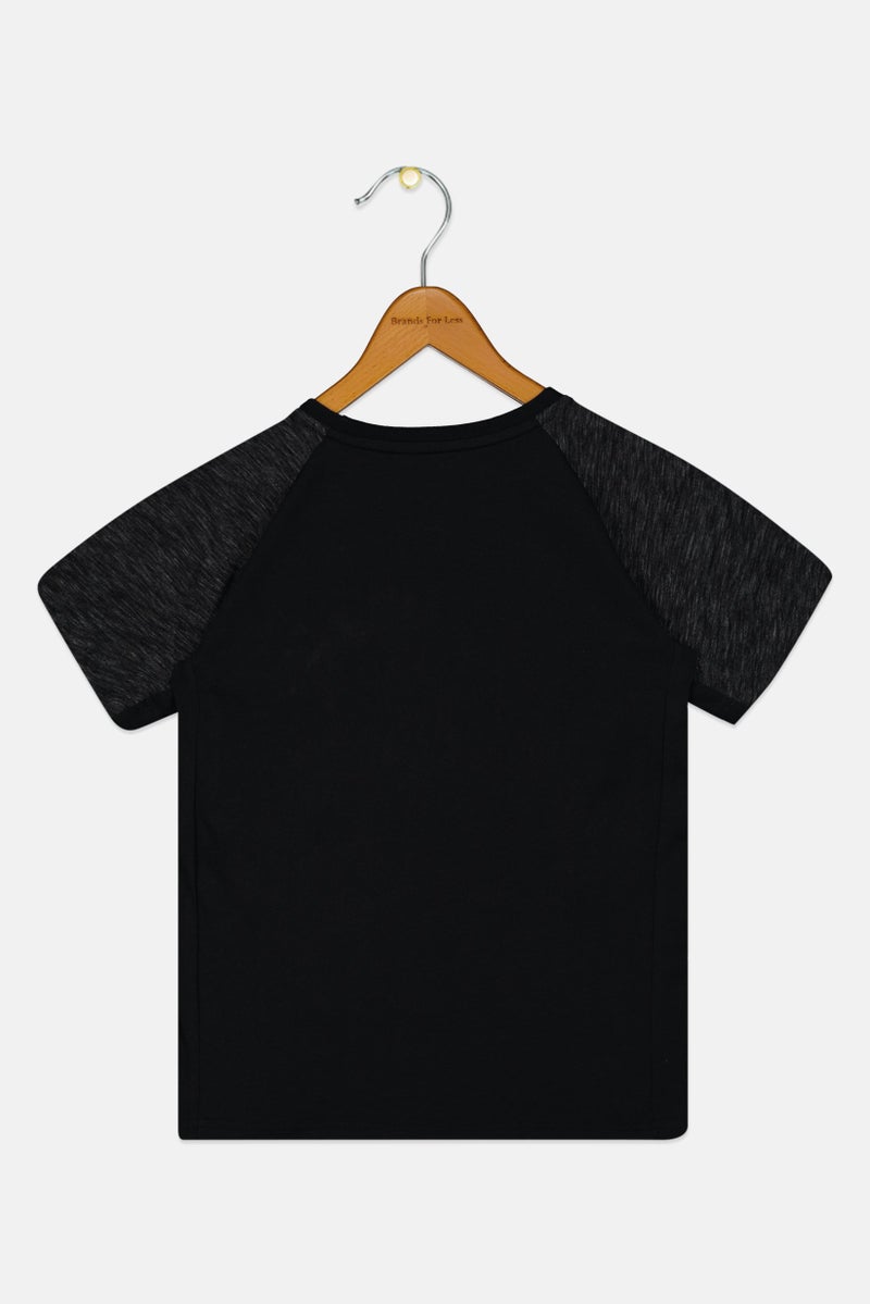 PUMA Kids Boy Regular Fit Brand Logo Outdoor T-Shirt, Black - Image 3