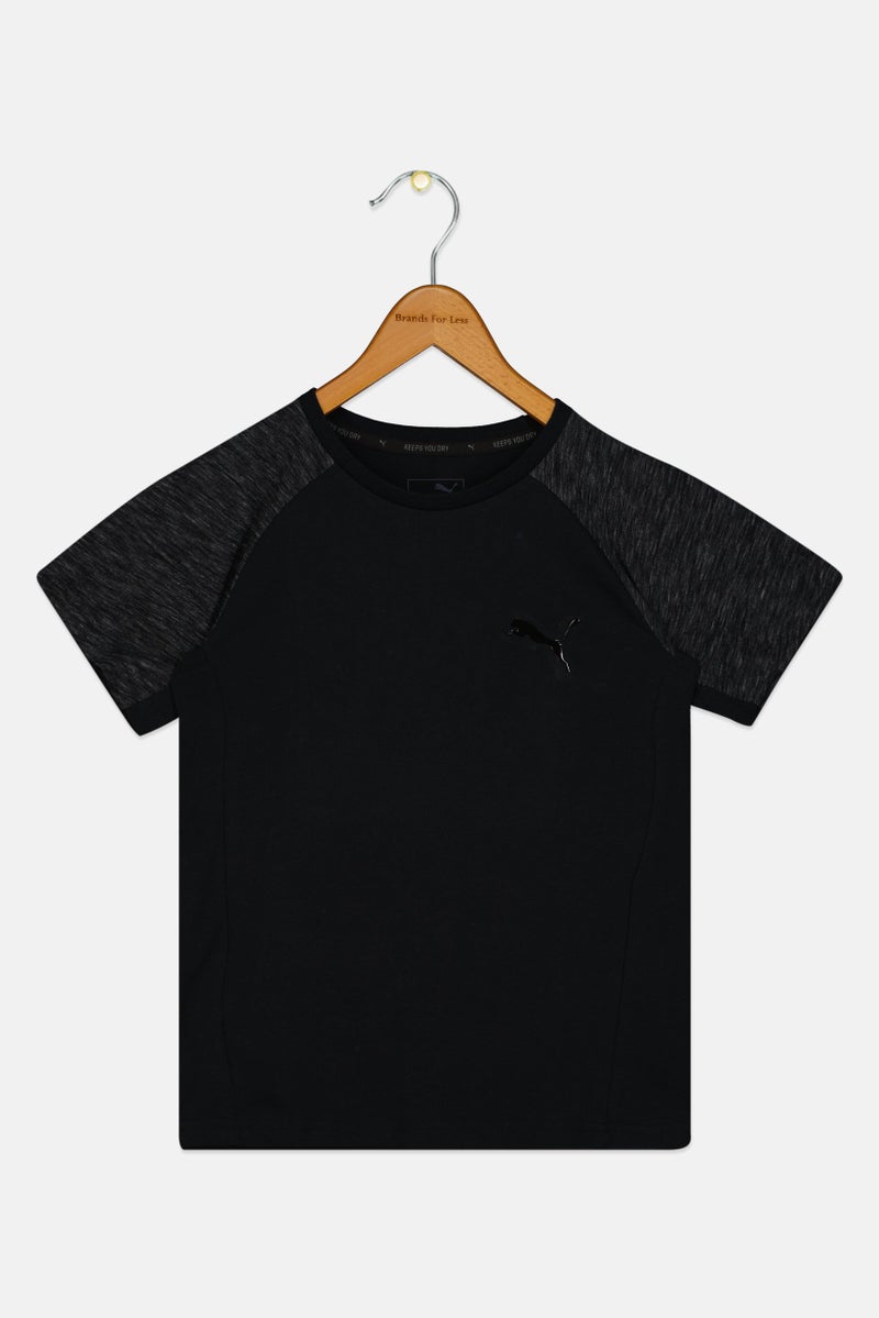 PUMA Kids Boy Regular Fit Brand Logo Outdoor T-Shirt, Black - Image 2