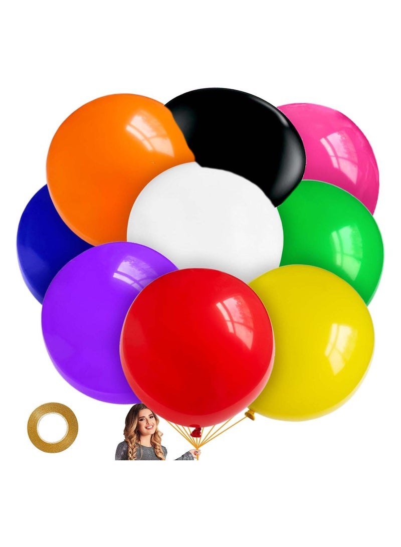 JOLLITY LLC بالونات لاتكس كبيرة 18 بوصة لحفلات عيد الميلاد والزفاف وحفلات استقبال المواليد والتخرج والفعاليات التجارية والعطلات 10 قطع (متعددة الألوان) - Image 1