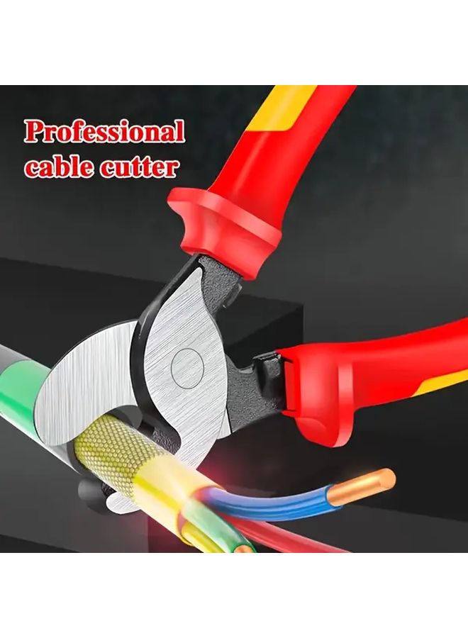 8in Insulated Cable Cutters Durable Metal Wire Stripper Non Slip Handle Electrician Tool - Image 5
