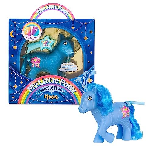 Basic Fun My Little Pony Classics - Celestial Ponies - Nova - Retro 4" Collectible Play Figure, Great for Kids, Toddlers, Adults, Girls and Boys Ages 3+ - Image 1
