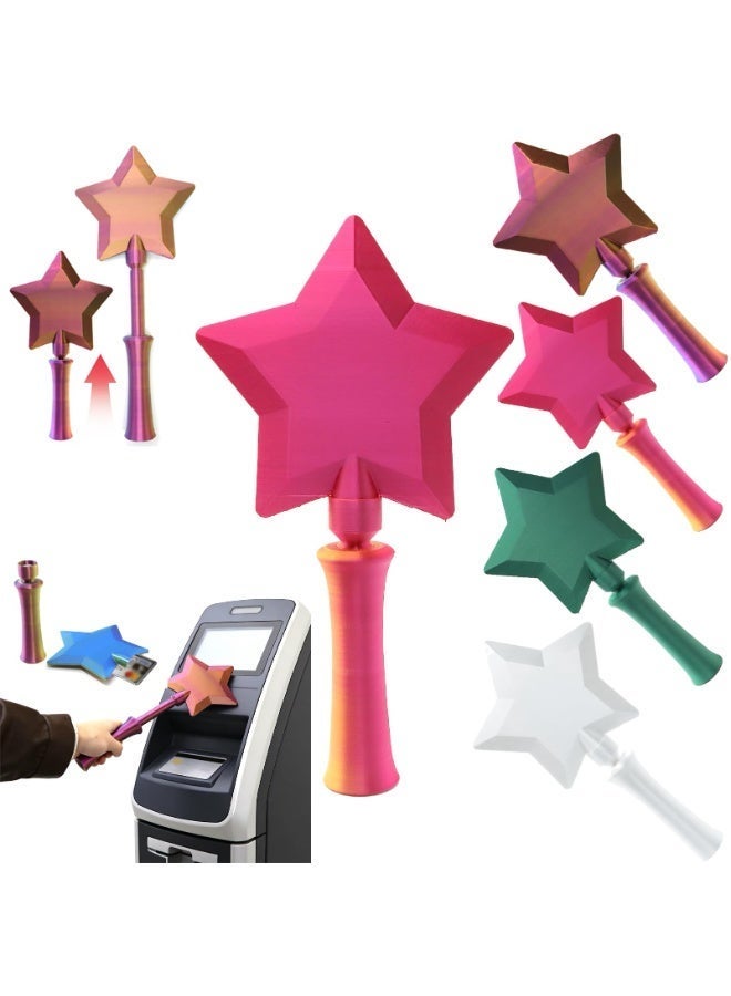 3D Printed Contactless Payment Wand, NFC Tap to Pay Credit Card Holder, Magic Star Wand with Hidden Card Slot, Fun & Secure Payment Tool for Kids Adults Parties & Cosplay,Gold Extendable - Image 1