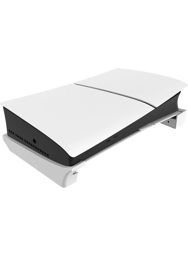 SUNEX Horizontal Stand for PS5 Slim Console, Disc & Digital Editions, Slim Base Desk Stand, White - Image 3