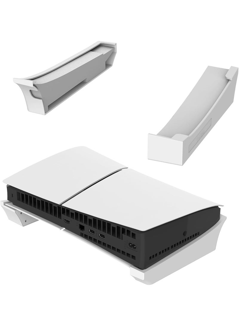 SUNEX Horizontal Stand for PS5 Slim Console, Disc & Digital Editions, Slim Base Desk Stand, White - Image 1