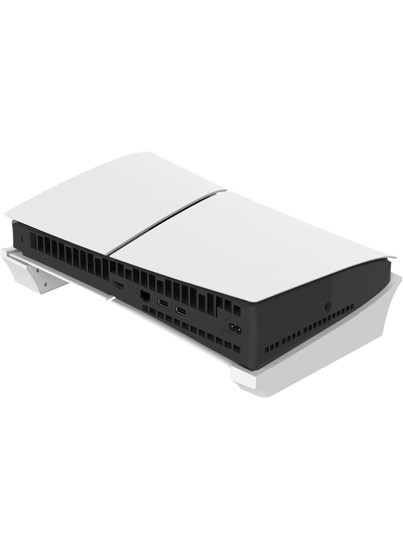 SUNEX Horizontal Stand for PS5 Slim Console, Disc & Digital Editions, Slim Base Desk Stand, White - Image 2