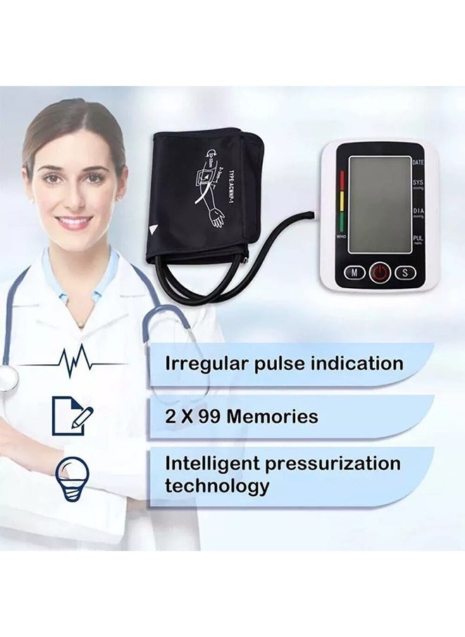 WHO Digital Automatic Upper Arm Blood Pressure Monitor Tester Machine Heart Rate Kit Electronic Voice Announcement And Digital Display  - Image 2