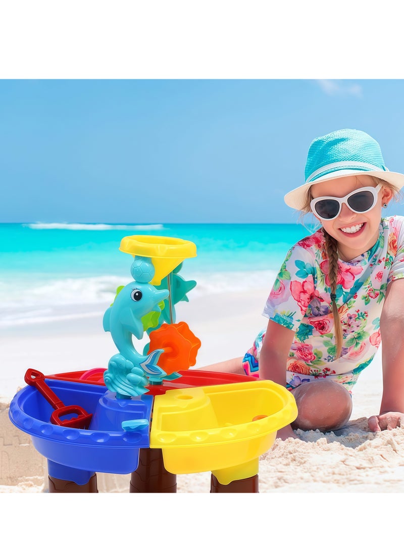 RAKAY Beach Toys Set,Water Sand Table Outside Toys for Toddlers, Summer Outdoor Beach Backyard Toys Water Table for Kids Todllers 3-5, Activity Sensory Tables Birthday Gifts for Boys Girls - Image 2
