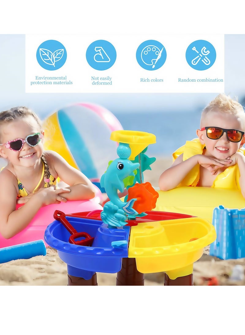 RAKAY Beach Toys Set,Water Sand Table Outside Toys for Toddlers, Summer Outdoor Beach Backyard Toys Water Table for Kids Todllers 3-5, Activity Sensory Tables Birthday Gifts for Boys Girls - Image 3