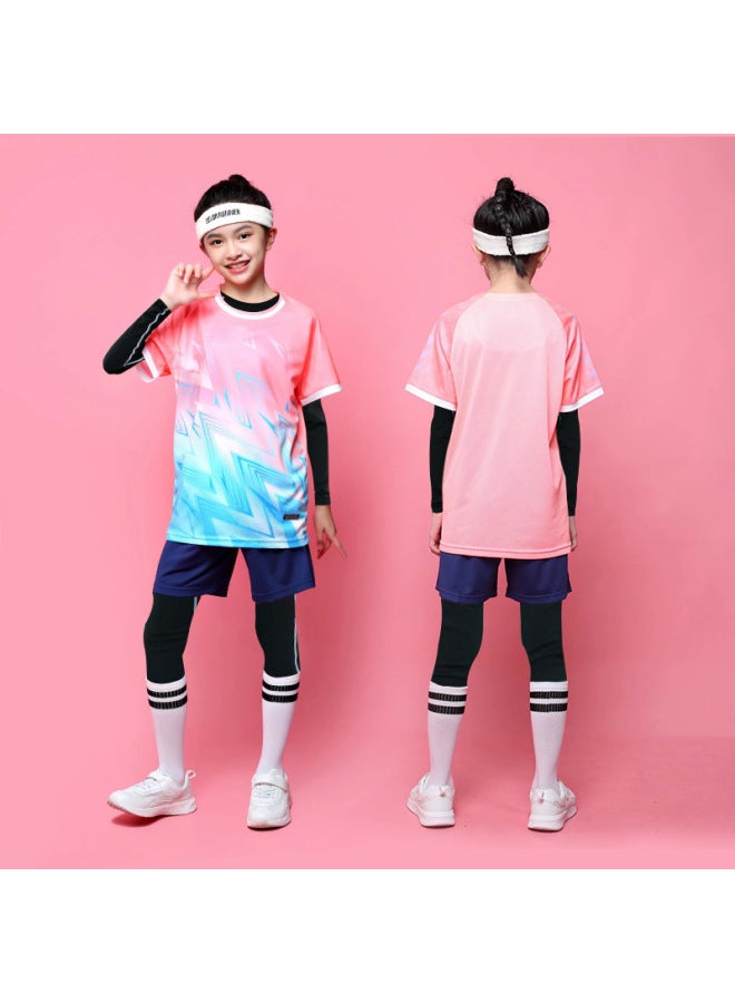5030 Light Pink Autumn And Winter Four-piece Set (men And Women With) Football Jersey - Image 1