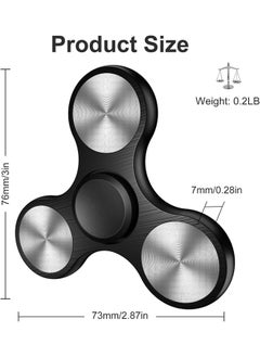 Eraysun Fidget Spinners Toy, Metal Stainless Steel Bearing High Speed 4-8 Min Spins, EDC ADHD Stress Anxiety Relieves Reducer Fidgets Finger Toys, Novelty Gift for Kids and Adults(Black)  - Image 3
