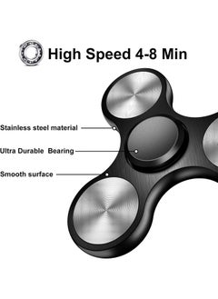Eraysun Fidget Spinners Toy, Metal Stainless Steel Bearing High Speed 4-8 Min Spins, EDC ADHD Stress Anxiety Relieves Reducer Fidgets Finger Toys, Novelty Gift for Kids and Adults(Black)  - Image 2