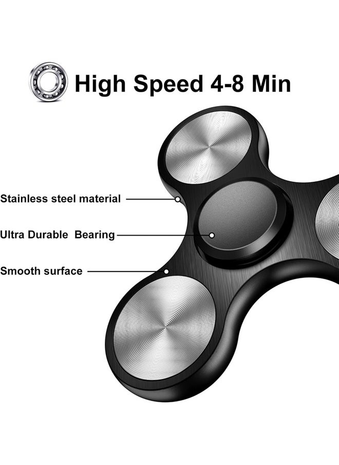 Eraysun Fidget Spinners Toy, Metal Stainless Steel Bearing High Speed 4-8 Min Spins, EDC ADHD Stress Anxiety Relieves Reducer Fidgets Finger Toys, Novelty Gift for Kids and Adults(Black)  - Image 2