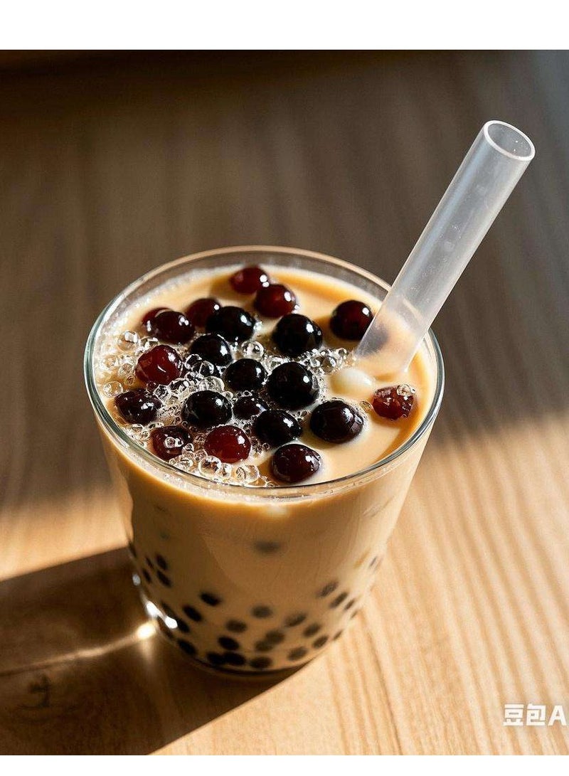 100 Pcs Clear Bubble Tea Drinking Straws ,Individually Wrapped Disposable Plastic  Wide-mouthed Drinking Straws(10mm Diameter and 160mm long)  - Image 2