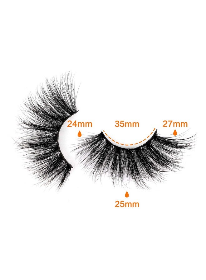 wiwoseo 25Mm Lashes False Eyelashes Long Dramatic Faux Mink Fake Eye Lashes Thick Cross Fluffy Volume 4 Pairs Pack - Image 3