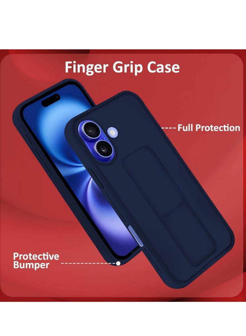 ELTRAZONE iPhone 16 Plus Blue Magnetic Car Mount Case – Premium Silicone with Multi-Stand Kickstand & Hand Strap - Image 3