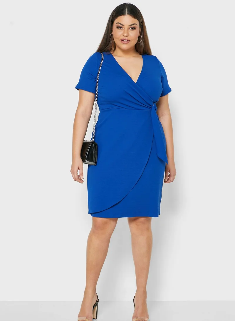 dp curve Ring Detail Wrap Dress