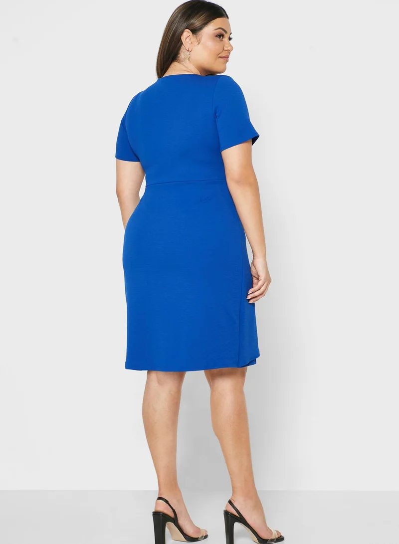 dp curve Ring Detail Wrap Dress