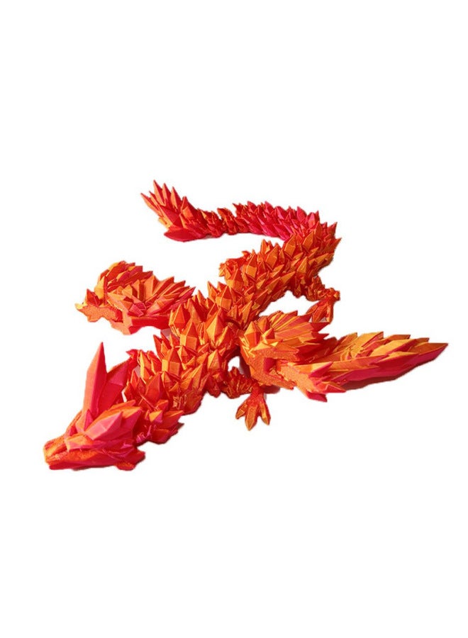 3d Printing Dragon Ornaments Crystal Dragon Gifts Multi-color Gem Dragon Hand Tide Play Wholesale-Colour:Red Gold-Size:20cm - Image 1