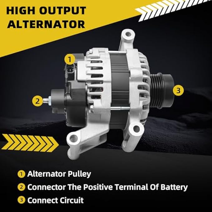 HXYBBGS 13534118 13506528 Alternator Compatible With Chevy Cruze 1.4L 2016-2019 Malibu 1.5L 2016-2020 12V 130A CW 5-Groove Decoupler Pulley Replace 13515942 13513504 44002 A5TV0181 A5TV0182 AL8896X - Image 4