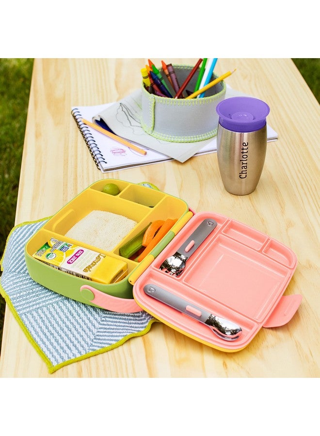مونشكين صندوق بينتو من Munchkin® Lunch™ للأطفال، يتضمن أدوات مائدة، أصفر - Image 4