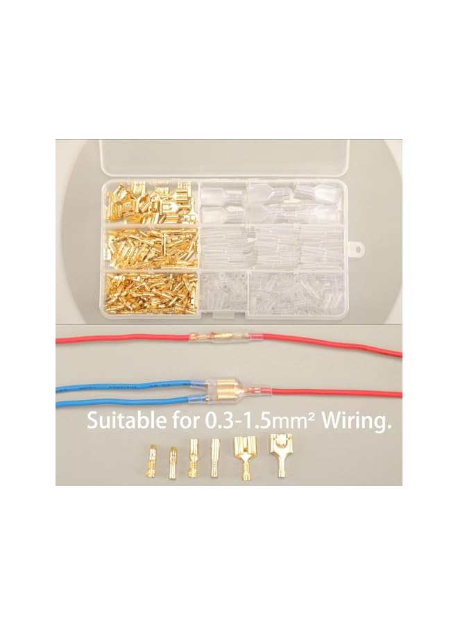 The Bros 320pcs Double Bullet Wire Connectors, 3.9mm 3.5mm Male and Female Bullet Terminal Connectors with Insulation Sleeve, Crimp Terminal Automotive Electrical Connectors Motorcycle Connector Kit - Image 3