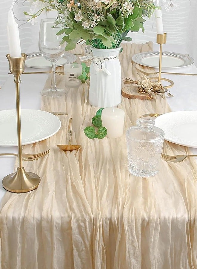 bbet Table Runner Chessian Tablecloth for Wedding Reception Bridal Shower Party Decoration Table Centerpiece 90*300CM - Image 1