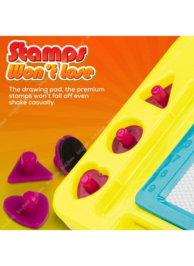 BAYBEE BAYBEE Magnetic Drawing Board Slate For Kids,Erasable Doodle Boards Magic Slate Toys With 3 Shapes&Pen|Learning Writing Pad Board|Drawing Board Magic Slate Toys For Kids 3+Years (Pack Of 2),Assorted  - Image 3