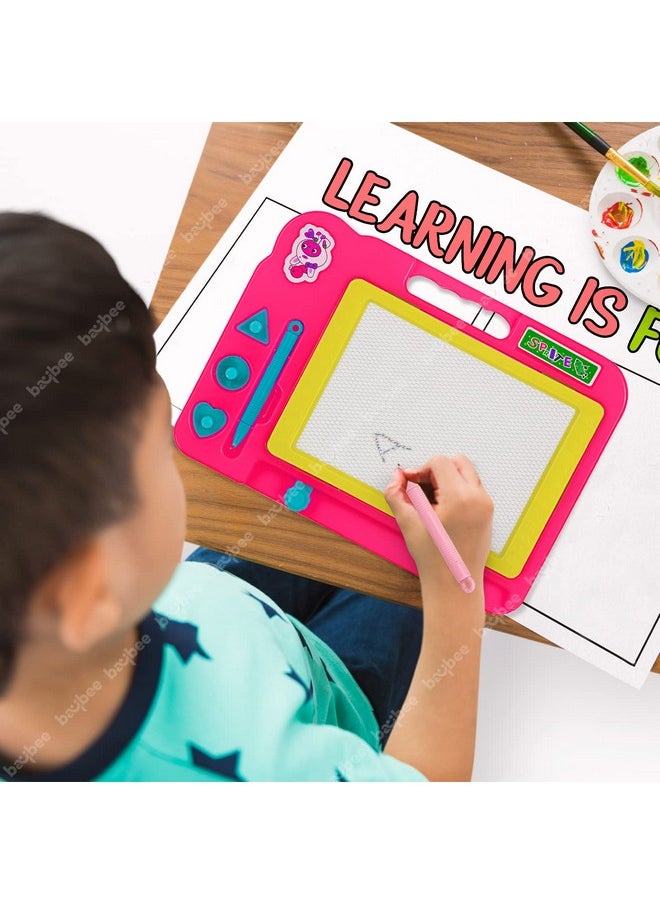 BAYBEE BAYBEE Magnetic Drawing Board Slate For Kids,Erasable Doodle Boards Magic Slate Toys With 3 Shapes&Pen|Learning Writing Pad Board|Drawing Board Magic Slate Toys For Kids 3+Years (Pack Of 2),Assorted  - Image 2