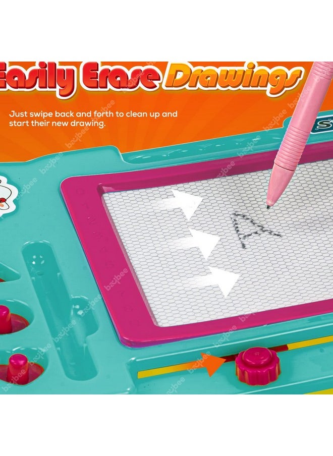 BAYBEE BAYBEE Magnetic Drawing Board Slate For Kids,Erasable Doodle Boards Magic Slate Toys With 3 Shapes&Pen|Learning Writing Pad Board|Drawing Board Magic Slate Toys For Kids 3+Years (Pack Of 2),Assorted  - Image 5