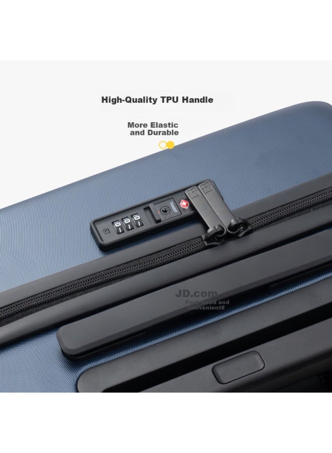 Level8 Luggage Men And Women Password Checked Large Capacity Traveler Pc Trolley Case 24 Inch Blue - Image 2